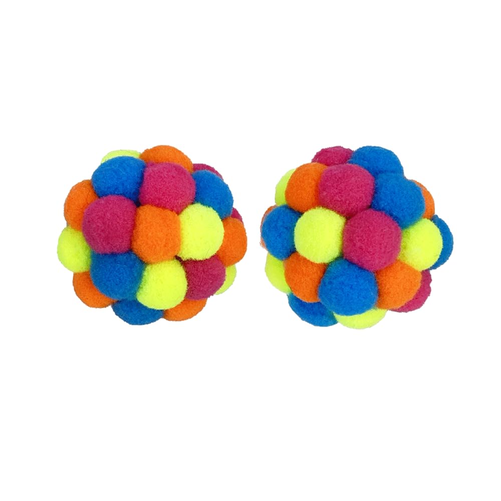 Multipet, Cat Toy Assorted Pom Pom, 2 Count