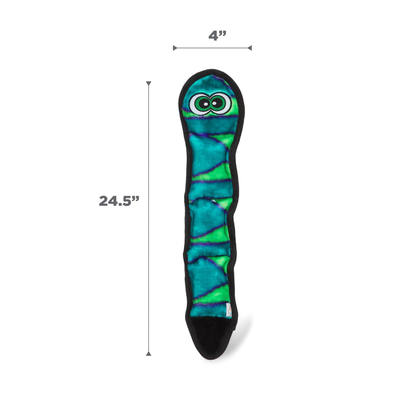 Outward Hound Durablez Tough Plush Squeaky Dog Toy, Snake, Blue, Large