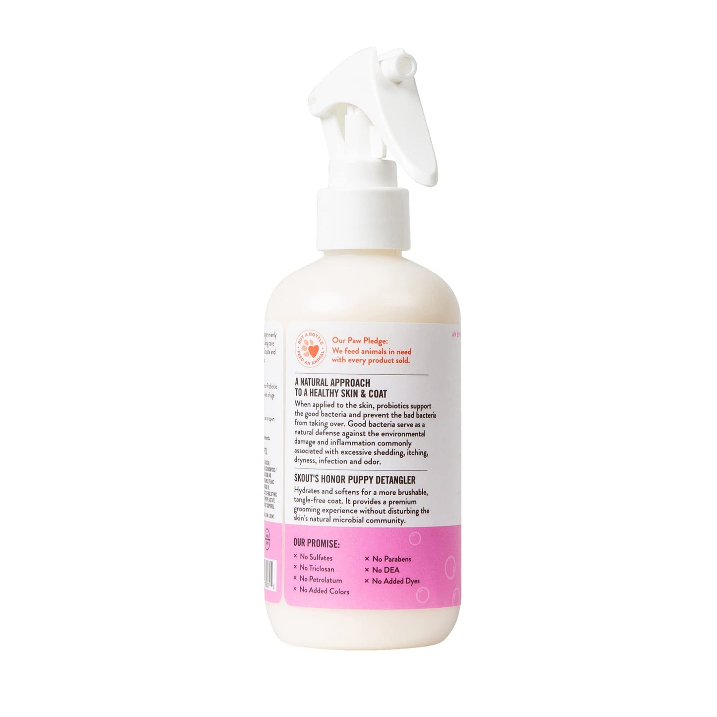 SKOUT'S HONOR Pet Detangler Spray - Hydrating & Conditioning with Avocado Oil & Probiotics, 97% Natural, Paraben & Sulfate-Free, softens for a More brushable Coat, Daily Use, 8oz, Happy Puppy