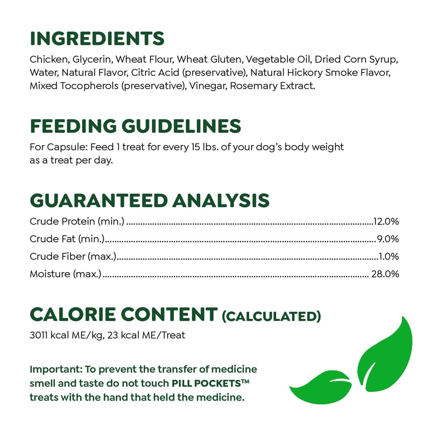 Greenies Pill Pockets Large Size Soft Dog Treats for Capsules, Chicken Flavor, Made With Natural Ingredients Plus Minerals & Trace Nutrients, 15.8 oz. (60 Count, Pack of 1