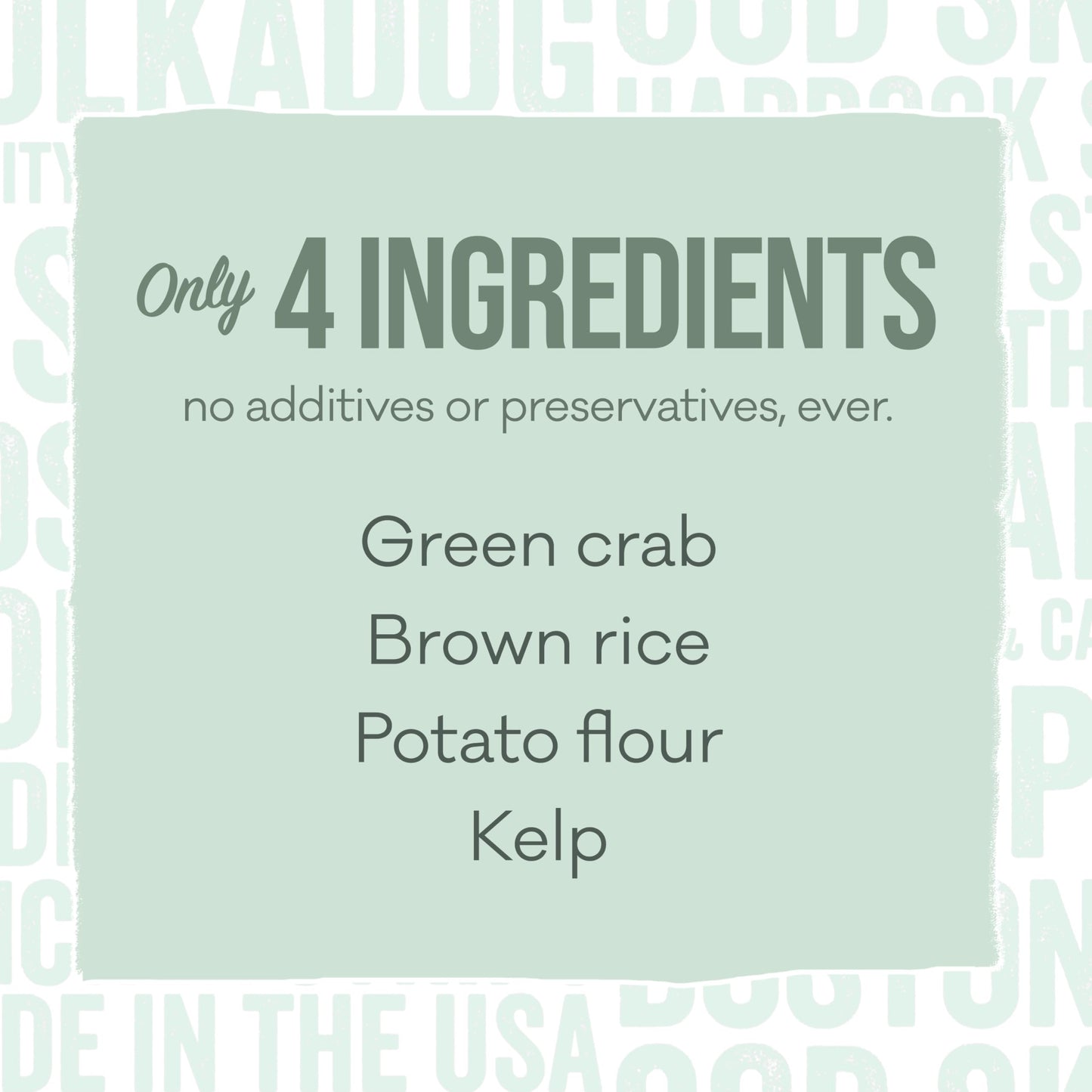 Polkadog Green Monstah Bones Crunchy Treats - Dog Treat for Small & Large Dogs with Vitamin-Rich Kelp, Omega-3, Protein - New England Green Crab & Kelp Blend - Training Size