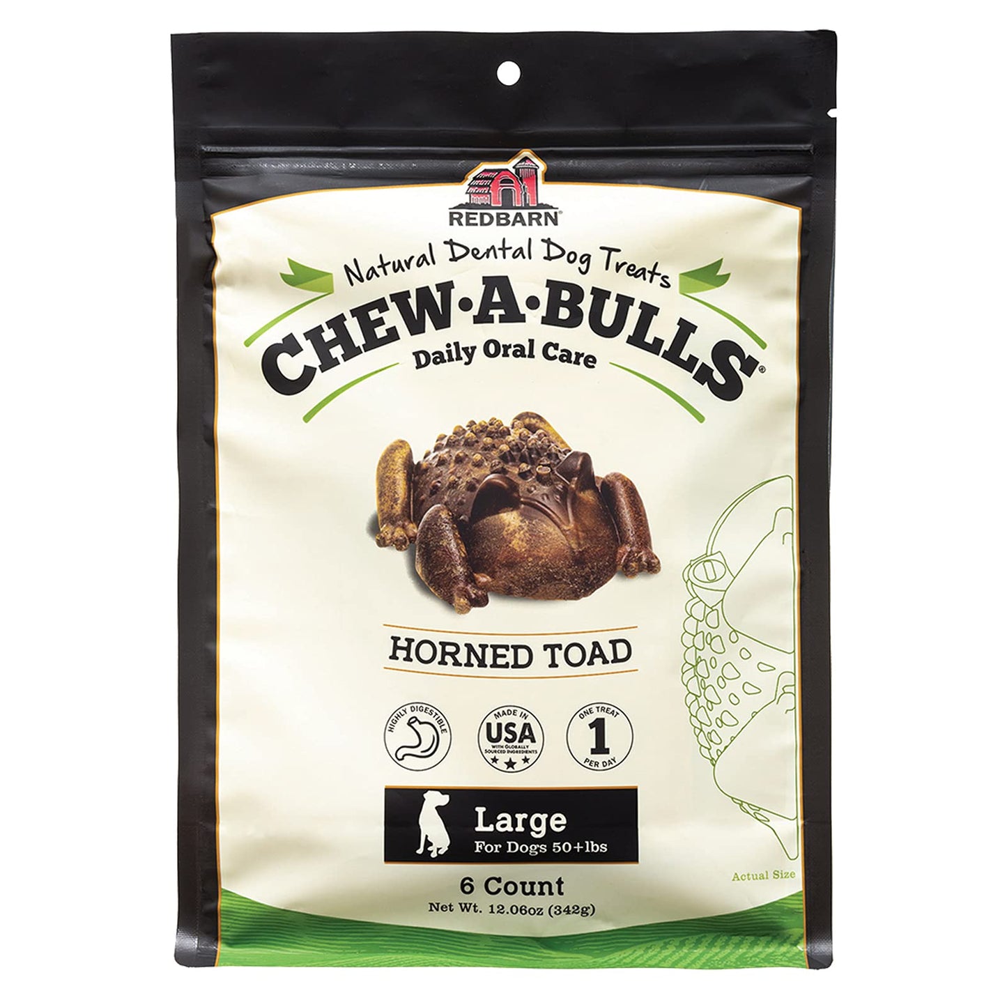 Redbarn Chew-A-Bulls (Size: Large, Shape: Toad, 6-Count (Pack of 1))