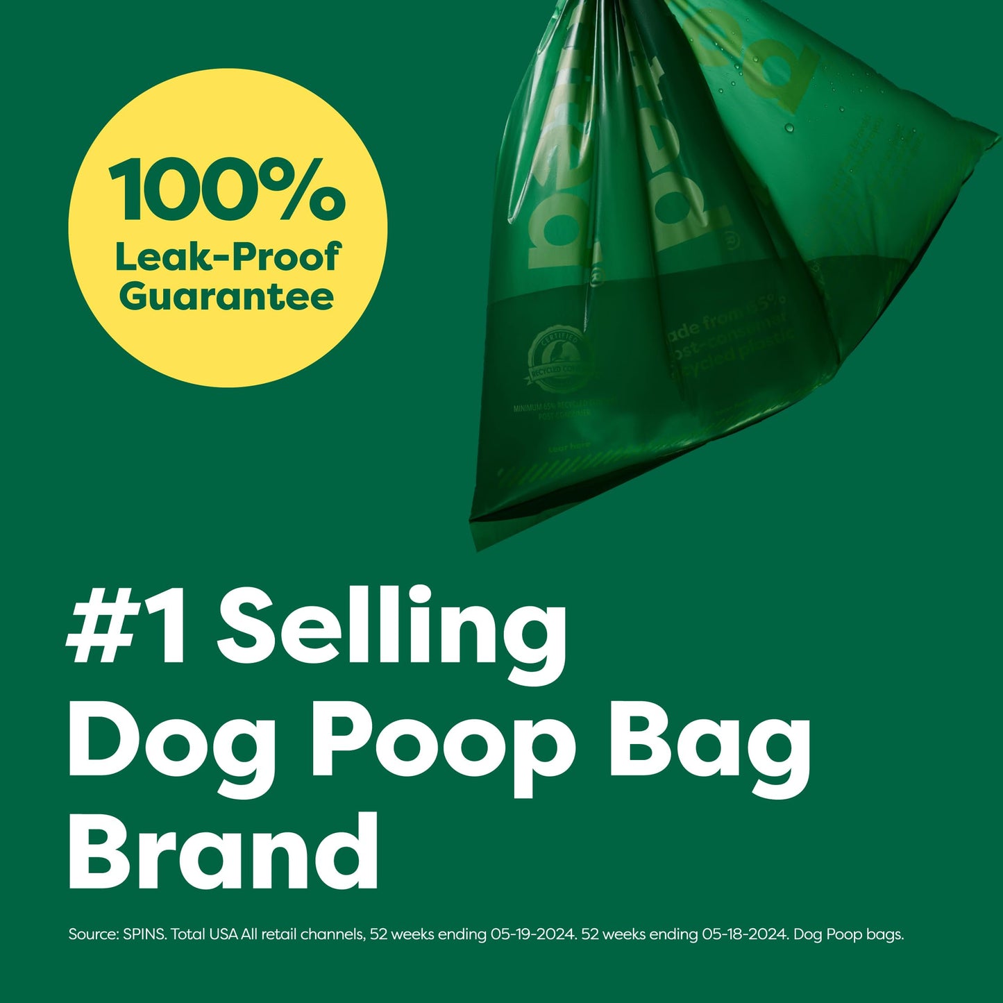 Earth Rated Poop Bags for Dogs Guaranteed Leak Proof and Extra Thick Waste Bag Refill Rolls, Unscented