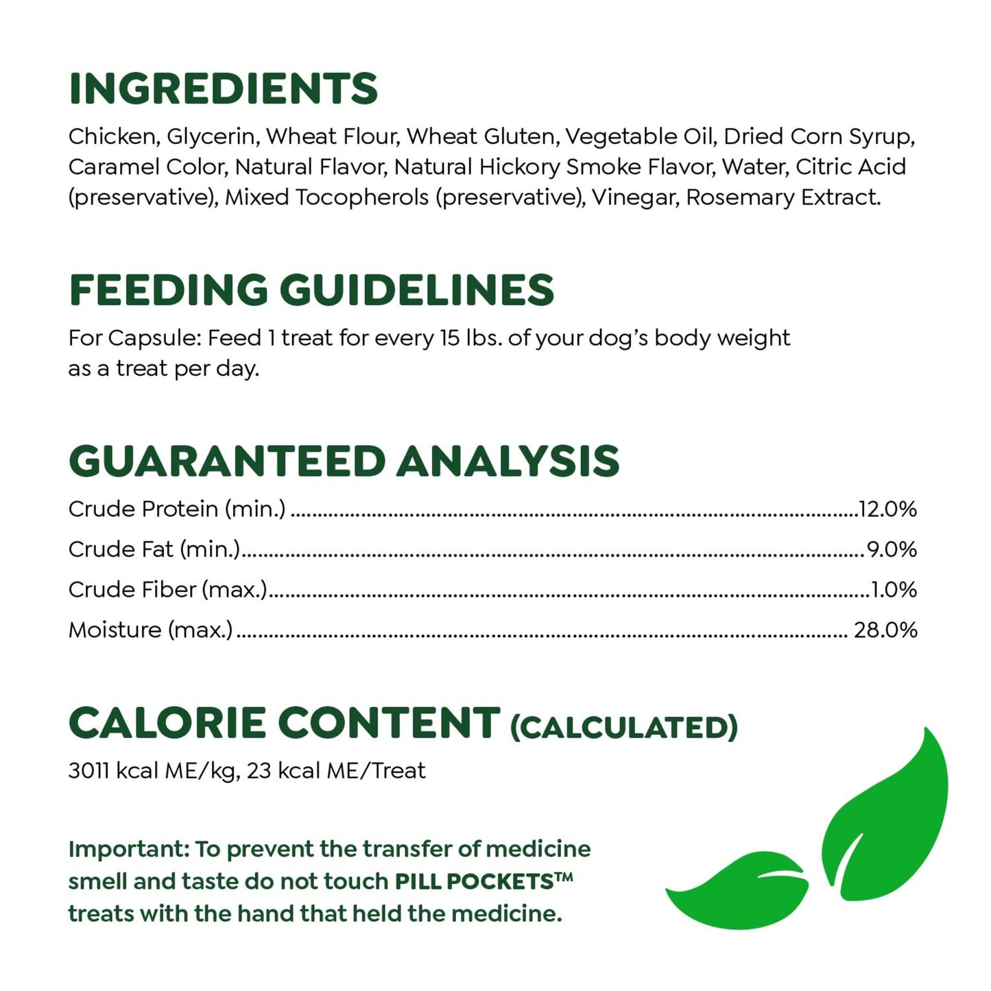 Greenies Pill Pockets for Dogs Capsule Size Natural Soft Dog Treats, Hickory Smoke Flavor, 7.9 oz. Pack (30 Treats)