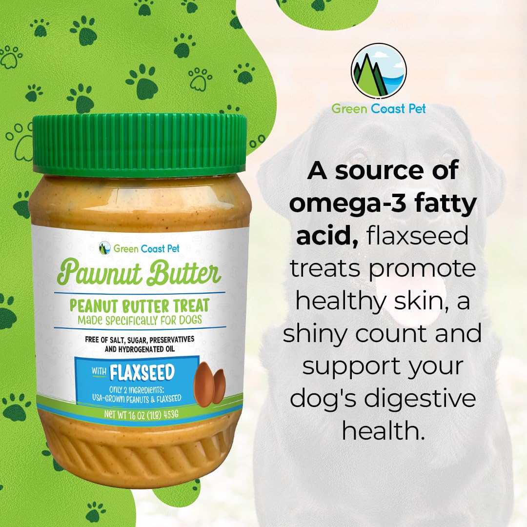 All-Natural Pawnut Butter for Dogs | Made in USA | Peanut & Flaxseed Blend