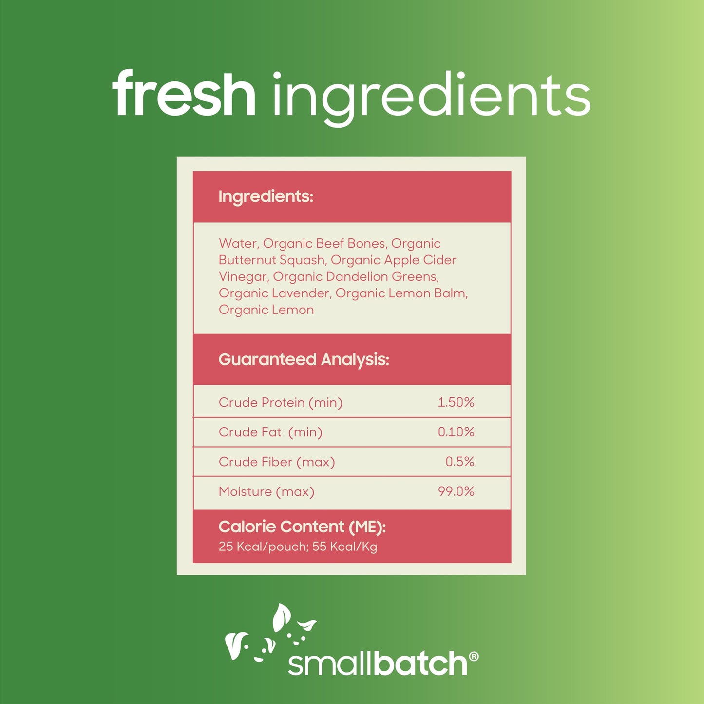 Smallbatch Pets Shelf Stable Bone Broth, Organic Beef Recipe with Prebiotics & Adaptogen-Inspired Ingredients, Topper for Dogs - 16 Ounce