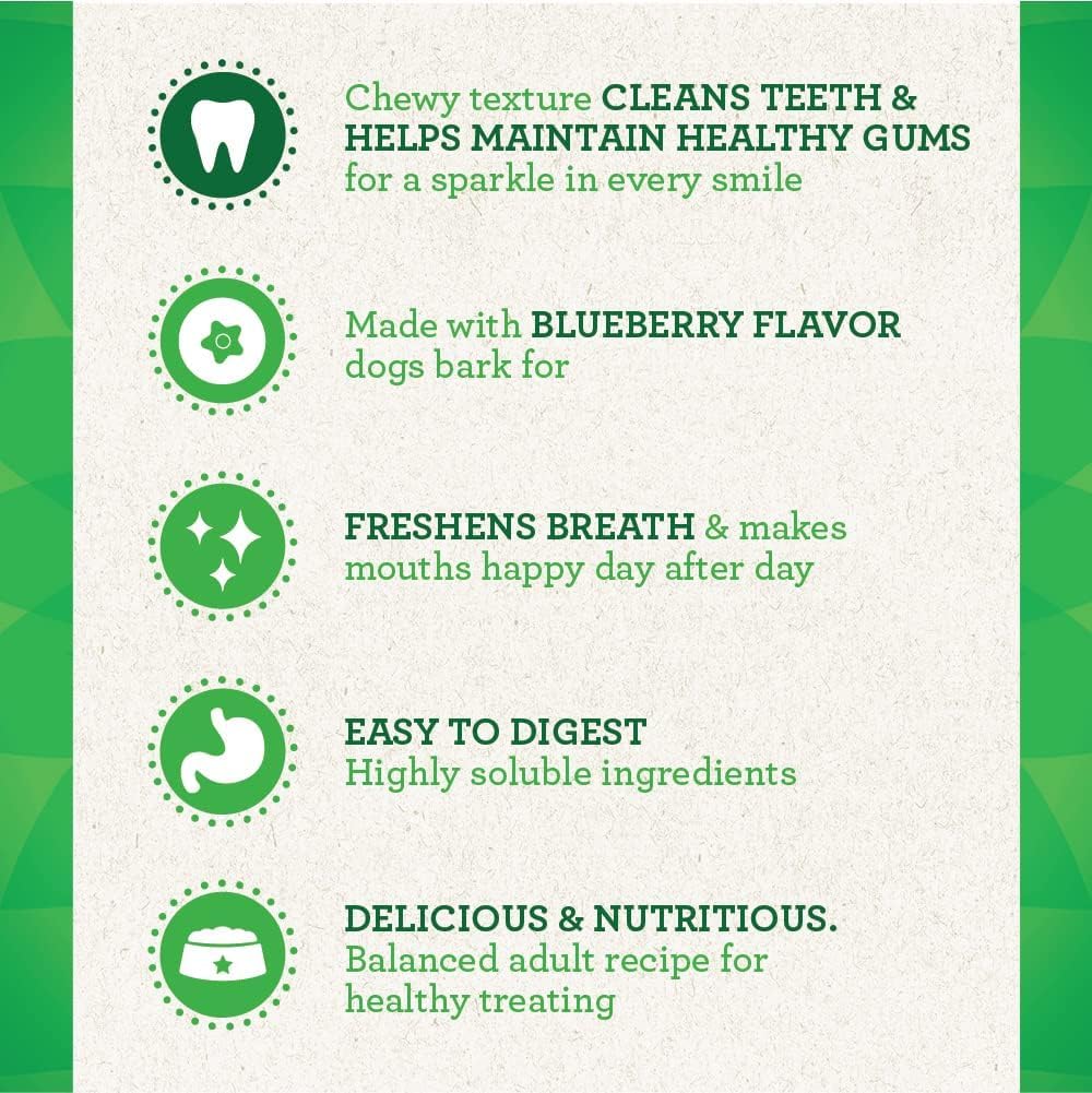 Greenies Bursting Blueberry Dog Dental Treat Regular Size 12 Count - Pack of 2