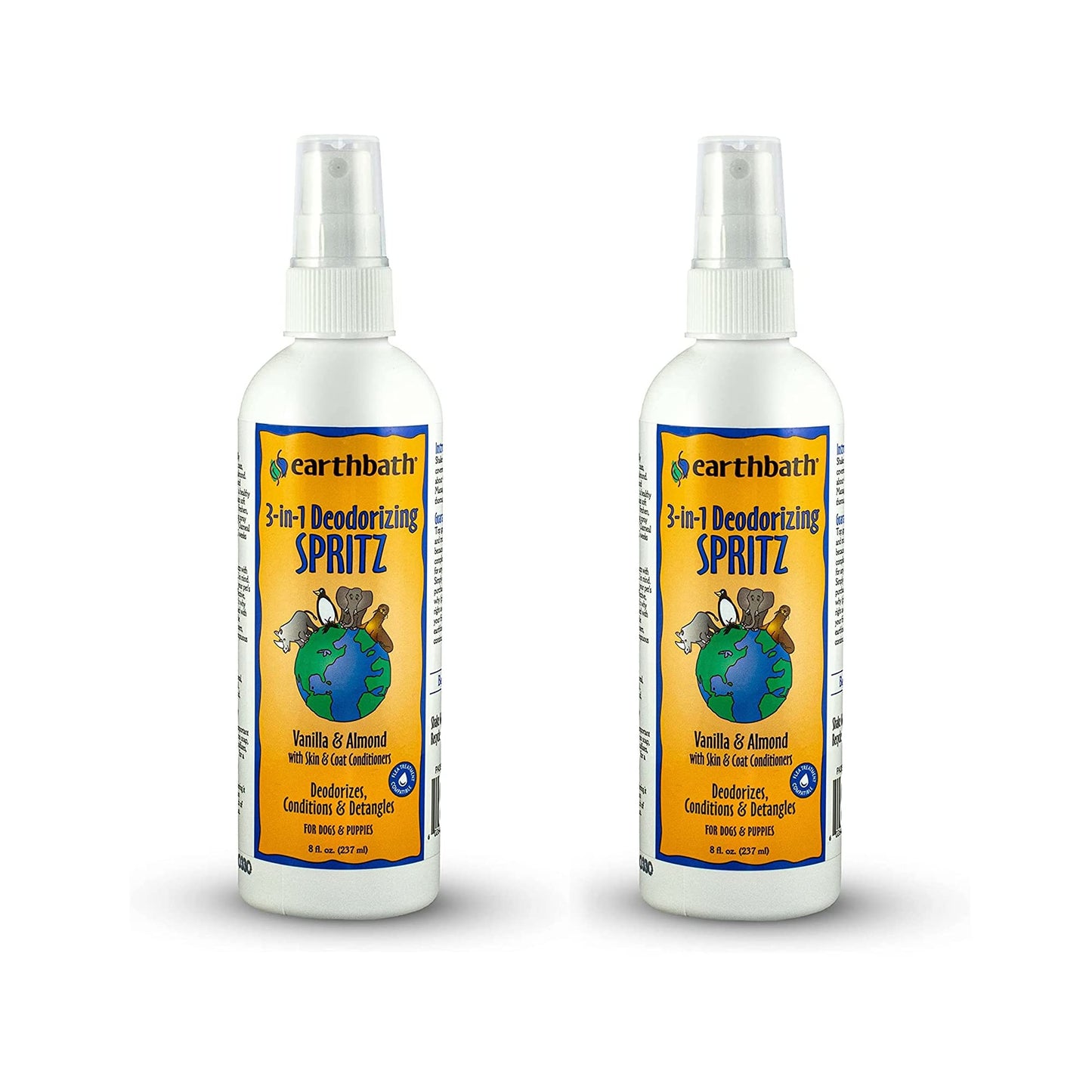 earthbath, Vanilla & Almond 3-in-1 Dog & Puppy Deodorizing Spritz - Dog Odor Eliminator for Strong Odor, Cruelty-Free Dog Cologne, Dog Wash Spray, Made in USA, Dog Bathing Supplies - 8 Oz