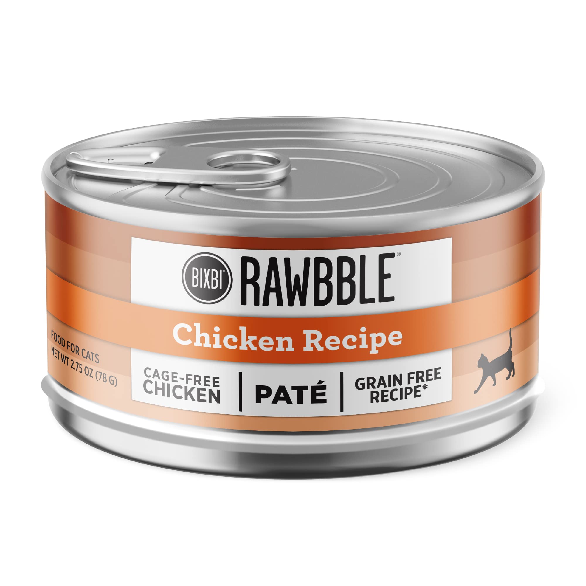 BIXBI Rawbble Chicken Pate Recipe Cans – Grain Free, Protein Rich Wet Cat Food – (2.75 Ounce Cans)
