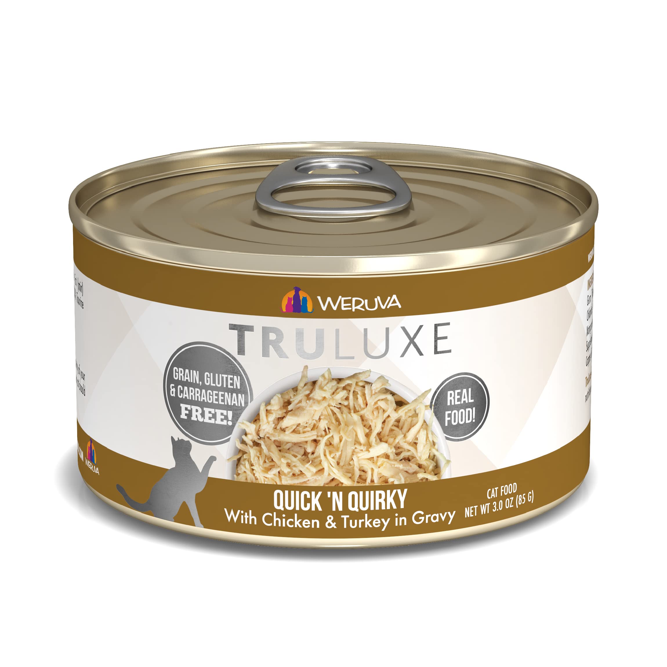 Weruva Truluxe Cat Food, Quick 'N Quirky with Chicken & Turkey in Gravy, 3Oz Can