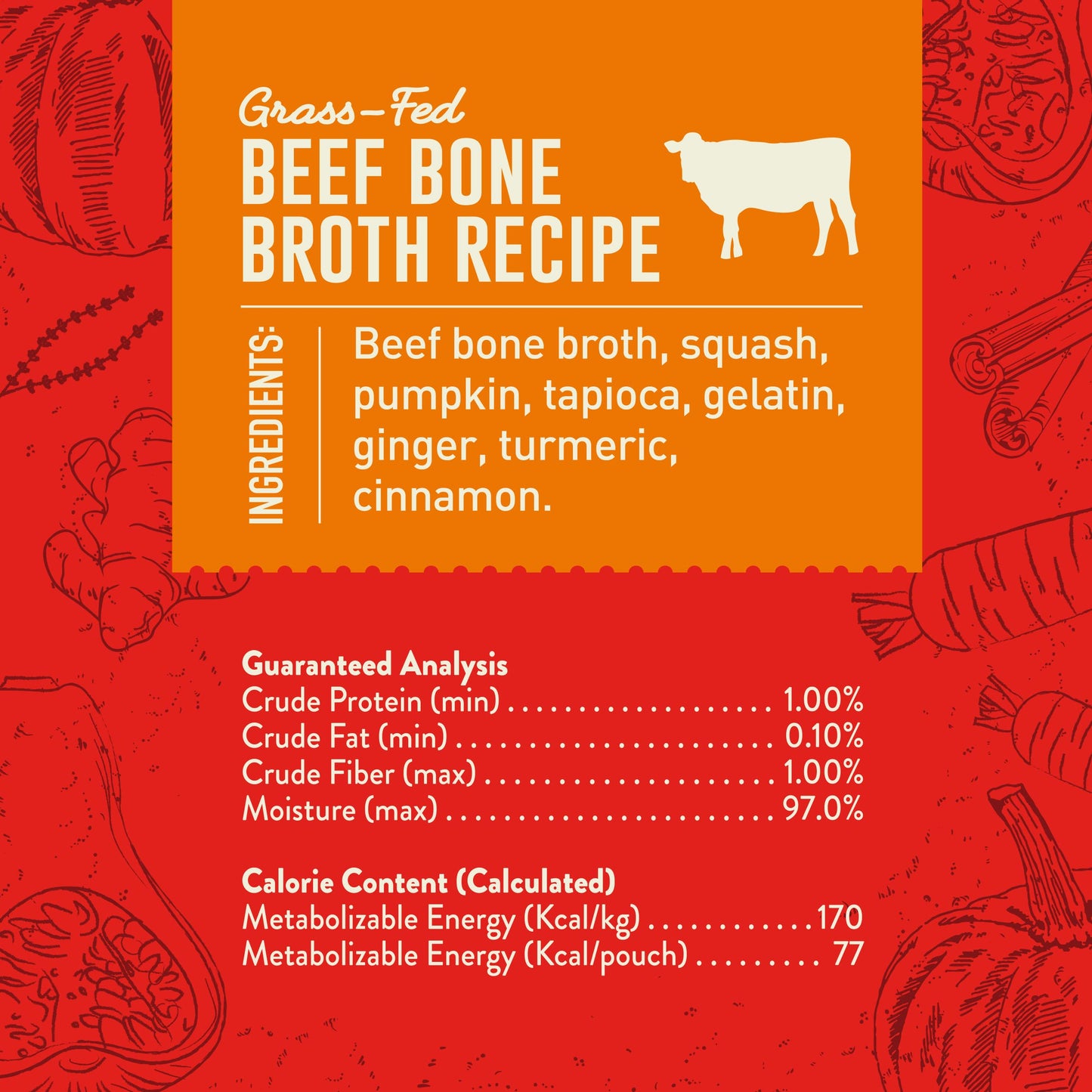 Stella & Chewy's Human-Grade Grass-Fed Beef Bone Broth for Dogs - Joint & Gut Health Liquid Food Topper with Collagen & Turmeric, 16 Fl Oz Resealable Pouch
