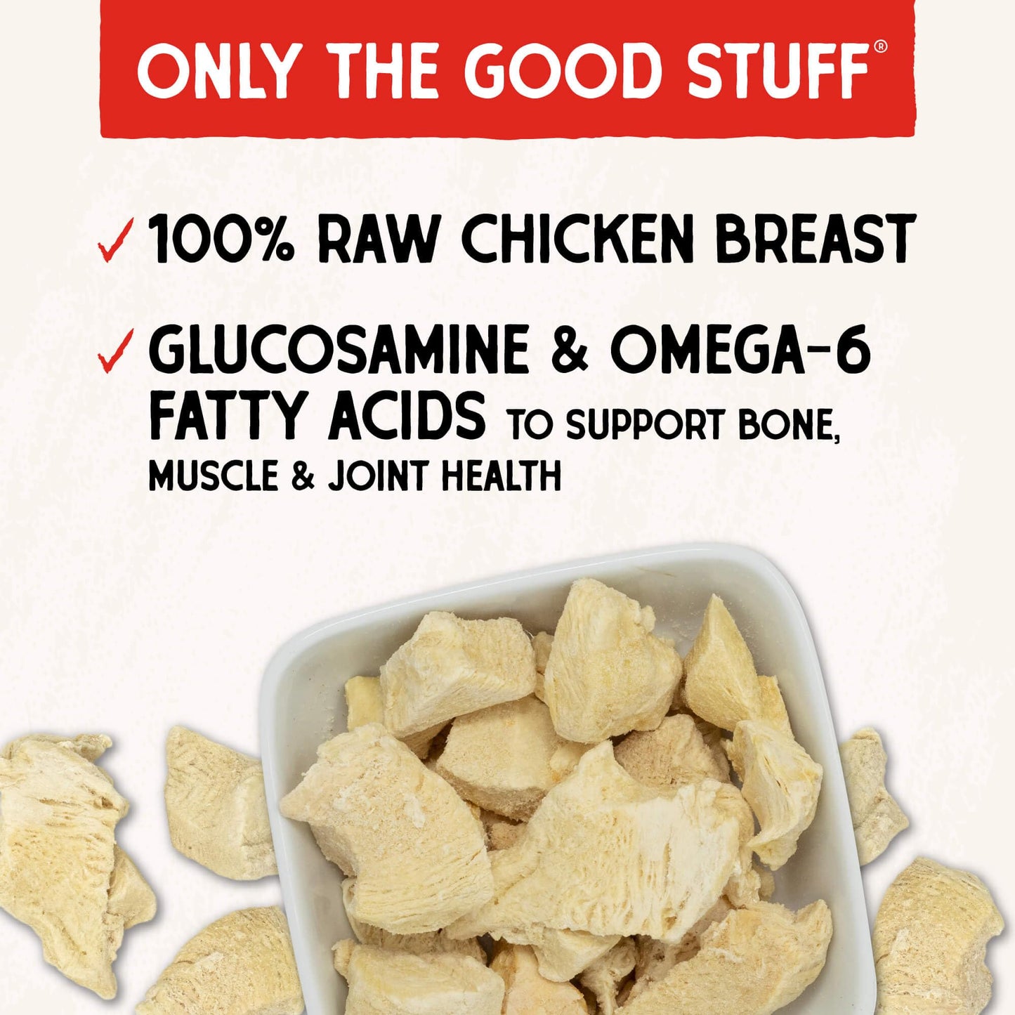Stella & Chewy's Freeze-Dried Raw Single Ingredient Chicken Breast Treats, 2.75 oz. Bag