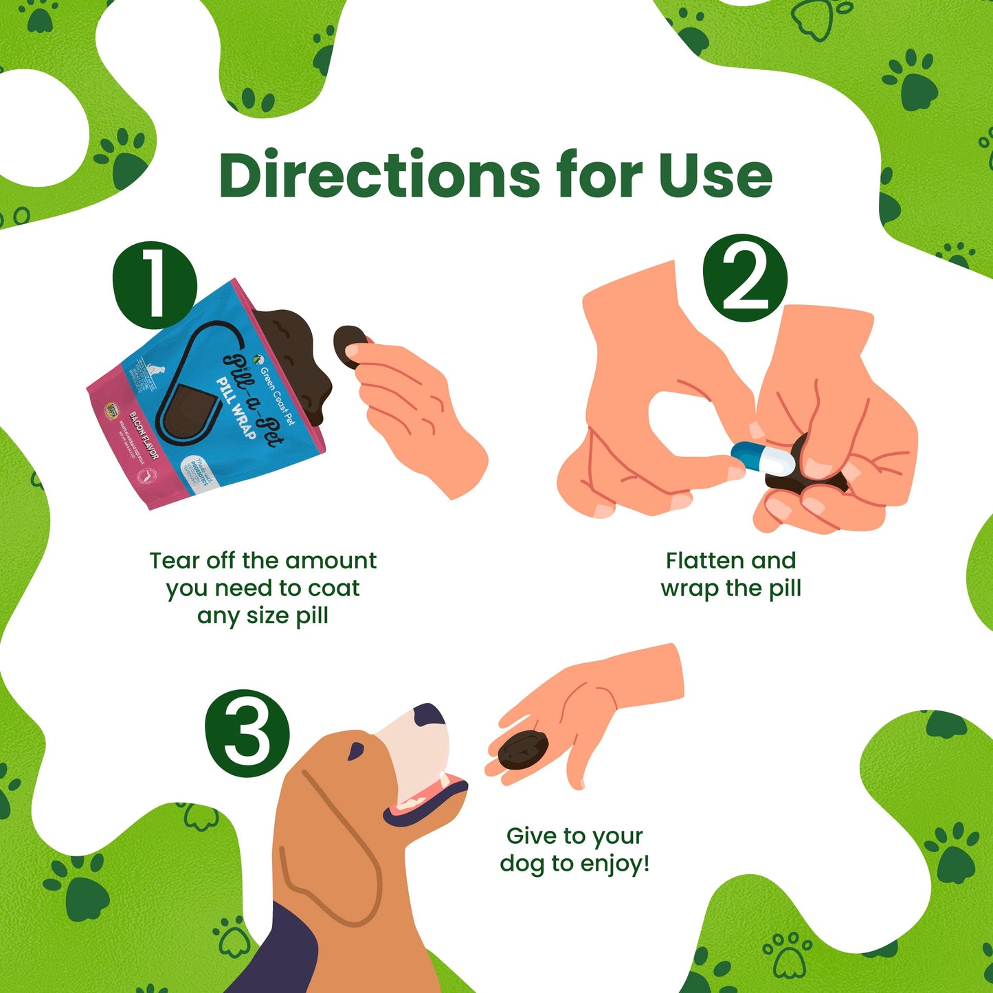 Pill-a-Pet Pill Wrap for Dogs Bacon Flavor | Made in USA | Probiotics | 60 Wraps