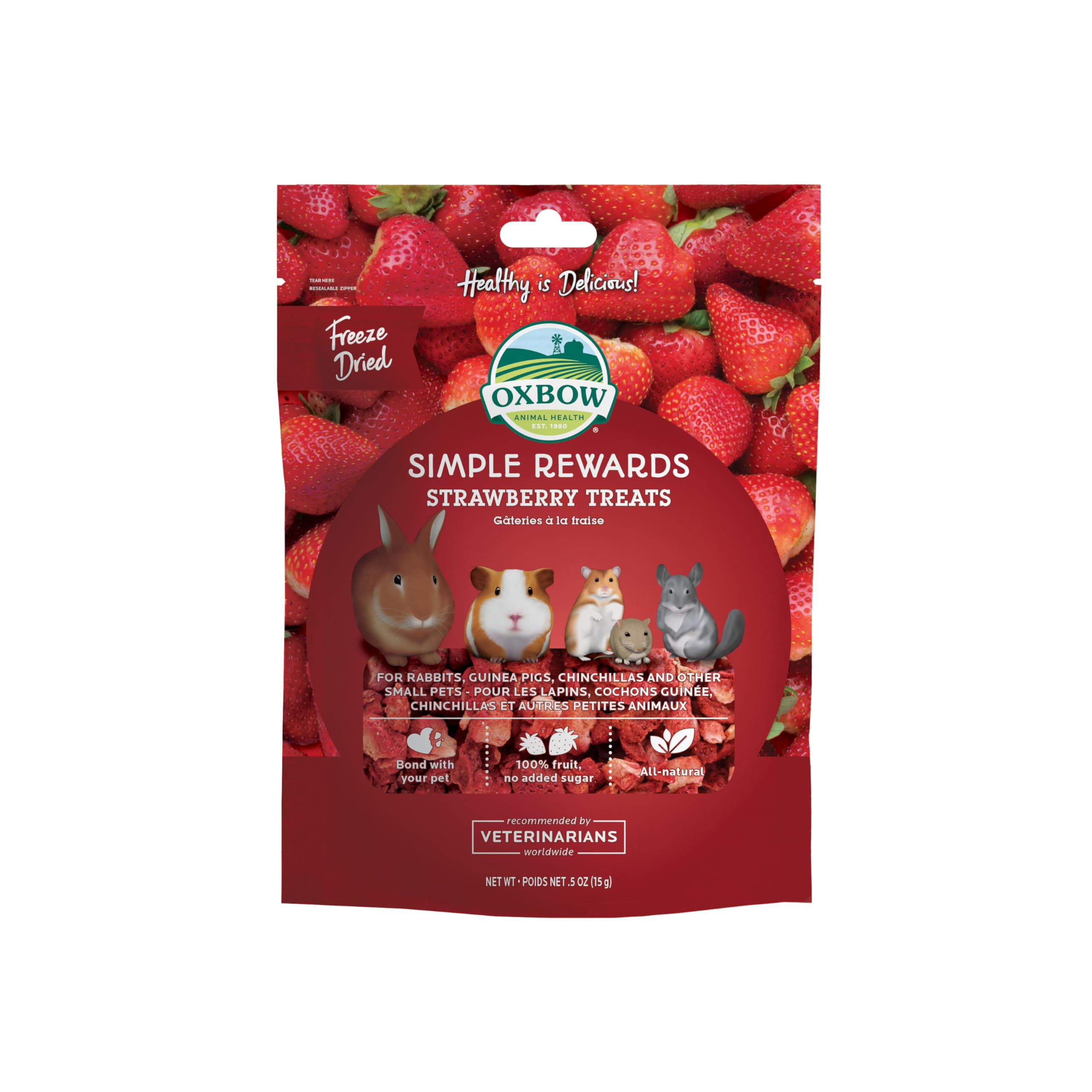 Oxbow SIMPLE REWARDS STRAWBERRY Small Animal Treat 0.5 oz