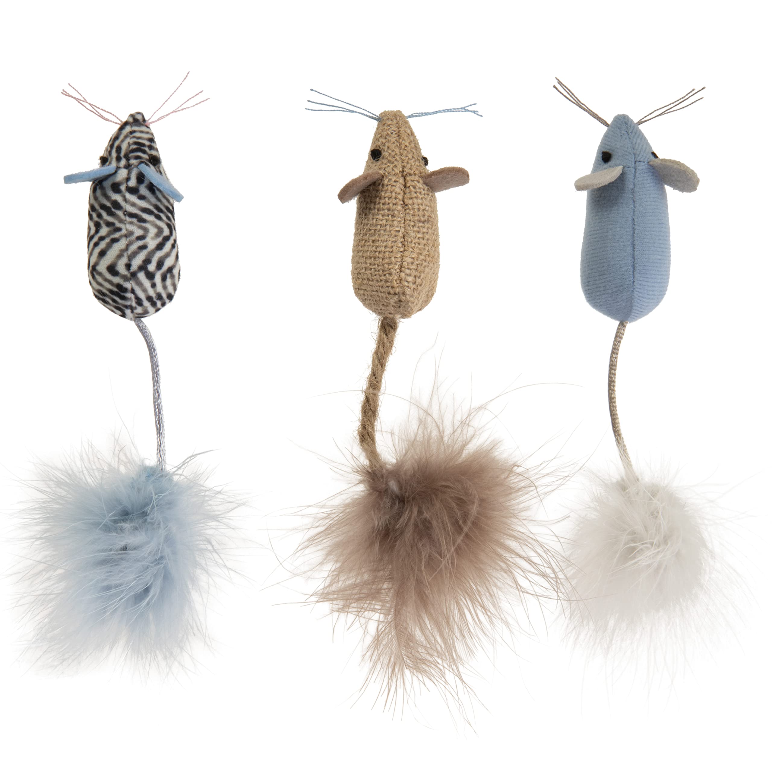 SmartyKat Instincts 3-Pack Catnip Caravan Mice Plush Cat Toys, Contains Catnip & Silvervine - Multicolor