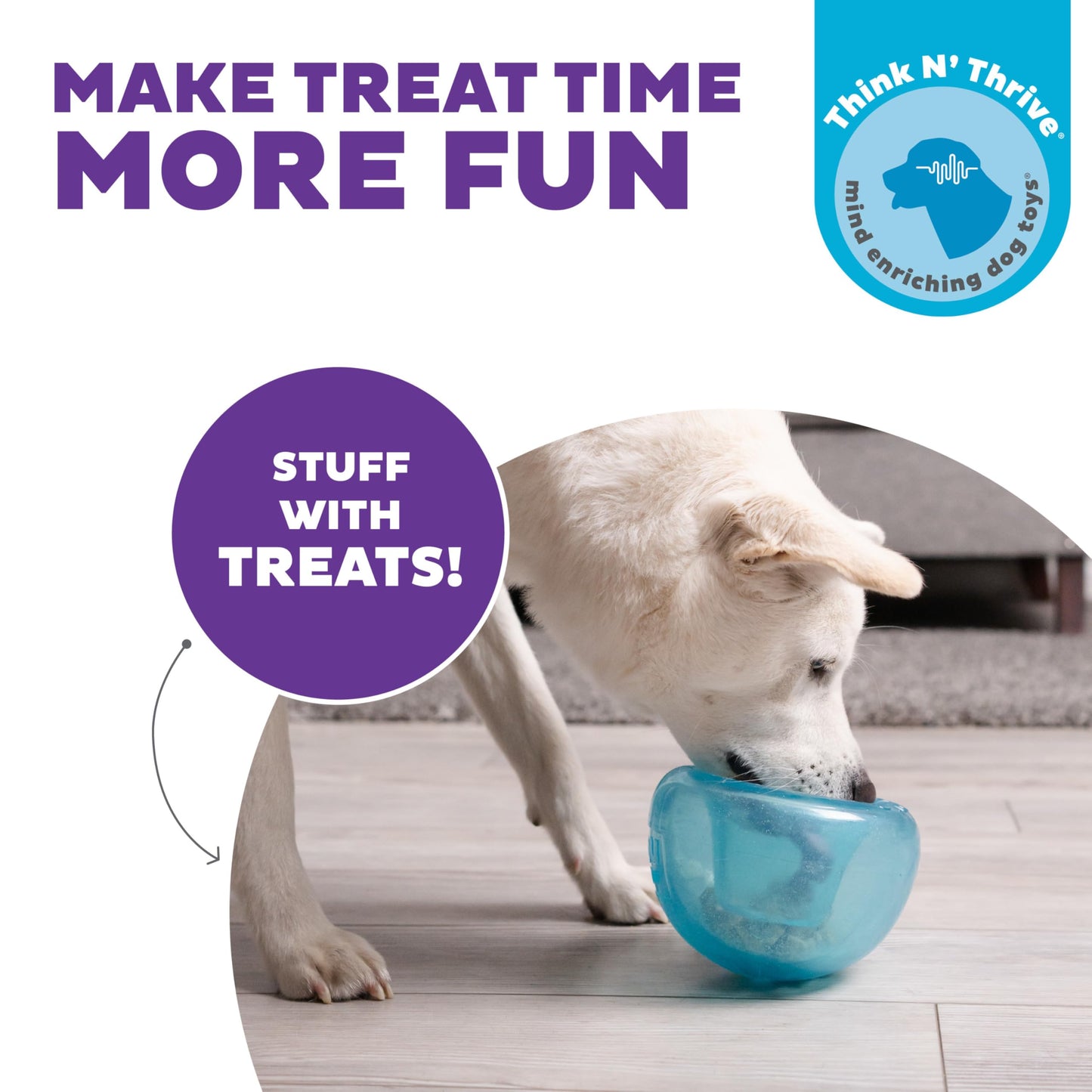 Outward Hound by Planet Dog Snoop Interactive Treat Dispensing Dog Toy, Large, Blue