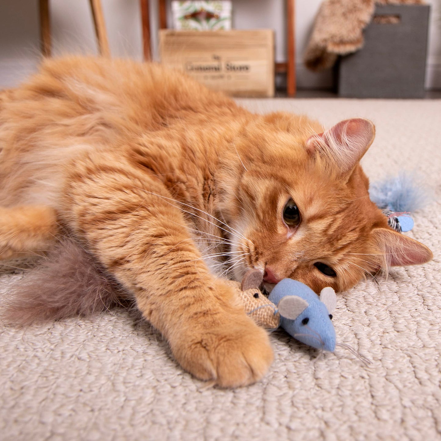 SmartyKat Instincts 3-Pack Catnip Caravan Mice Plush Cat Toys, Contains Catnip & Silvervine - Multicolor