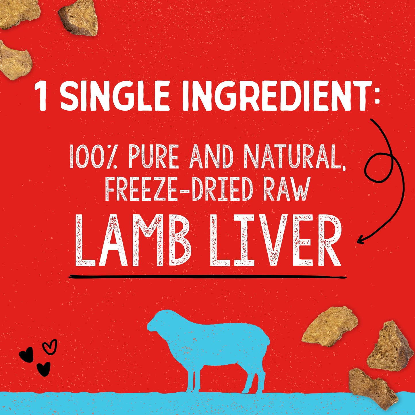 Stella & Chewy's Freeze-Dried Raw Single Ingredient Lamb Liver Treats, 3 oz. Bag