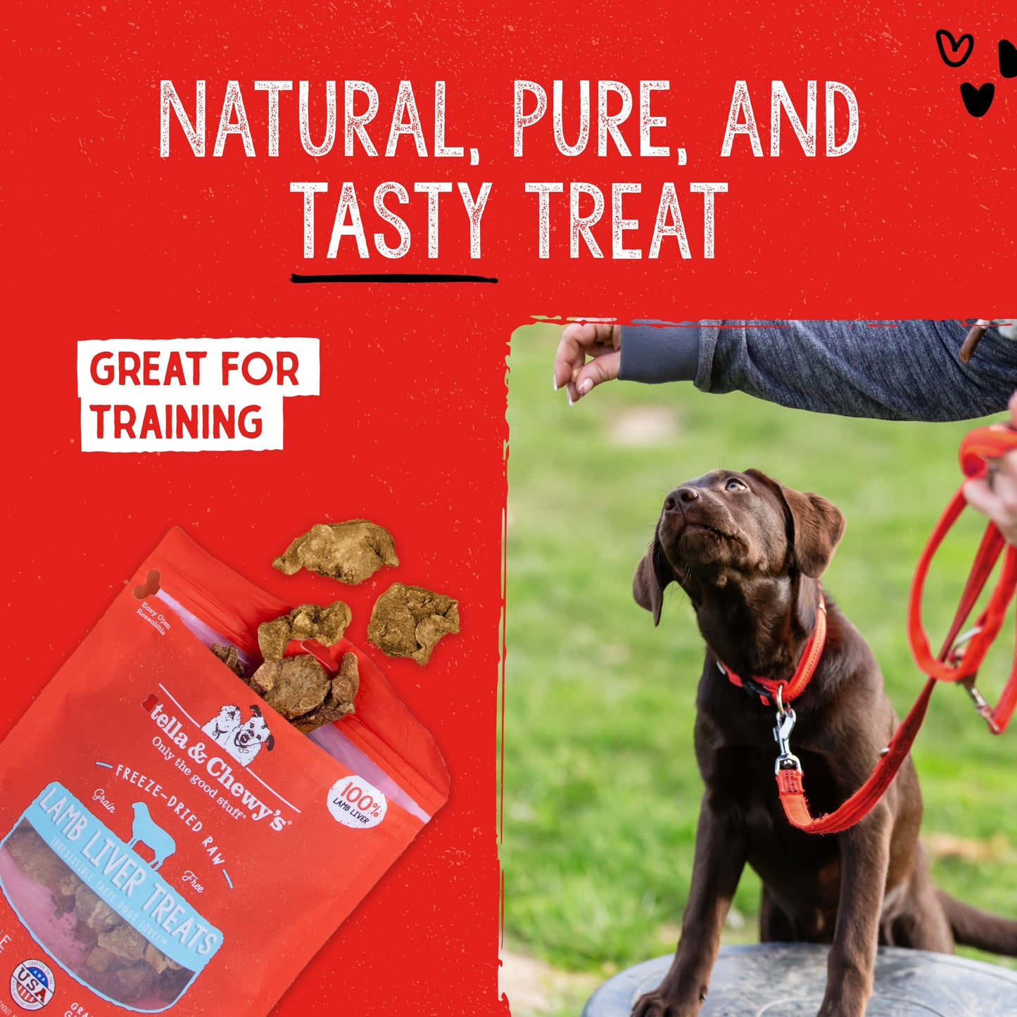 Stella & Chewy's Freeze-Dried Raw Single Ingredient Lamb Liver Treats, 3 oz. Bag