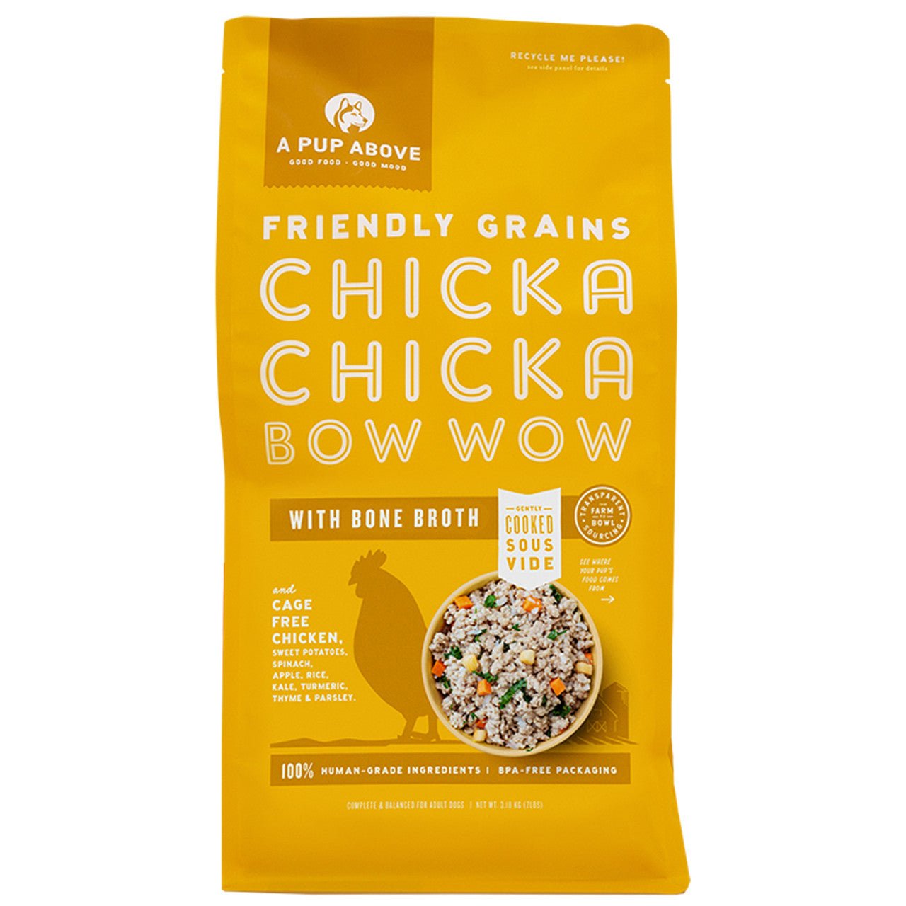 A pup above friendly grains chicka chicka bow wow with bone broth 12 count