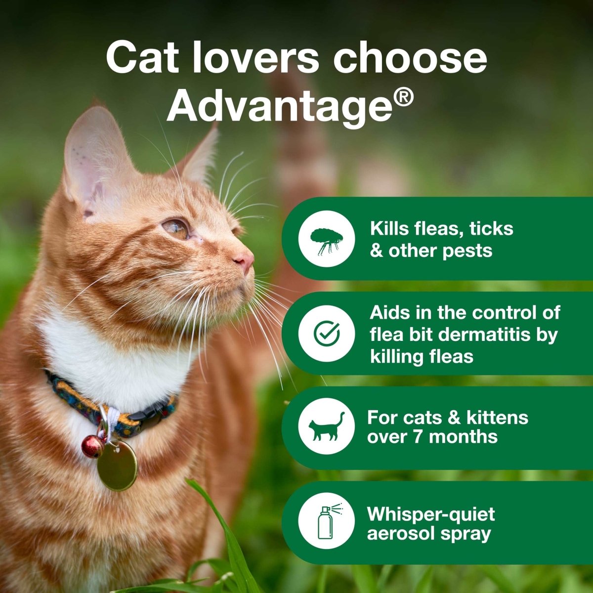 Advantage Flea and Tick Treatment Spray for Cats - 8 oz - 724089113450