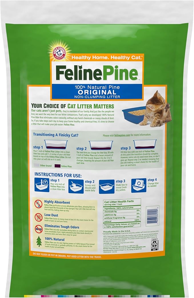 Arm & hammer feline pine original non clumping litter