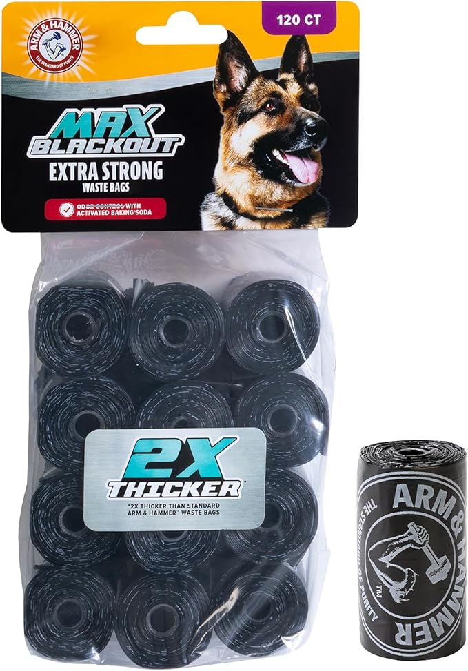Arm & hammer max blackout extra strong waste bags 120ct dog poop bags