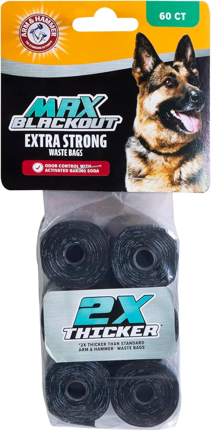 Arm & hammer max blackout extra strong waste bags 60ct dog poop bags