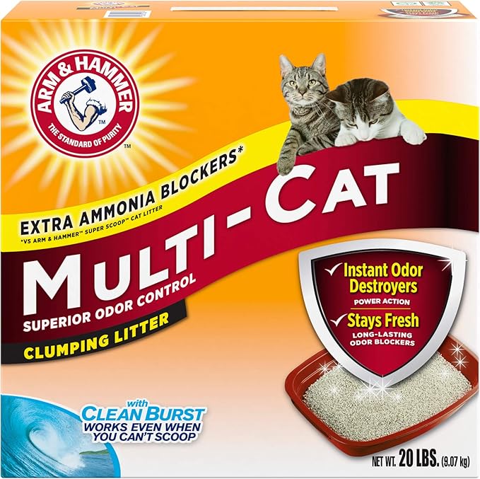Arm & hammer multi cat superior odor control clumping cat litter 20lbs