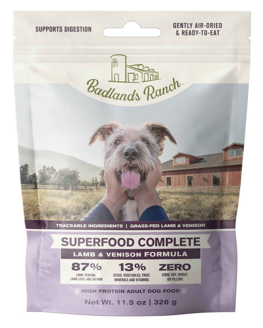 Badlands ranch superfood 11oz lamb & venison formula air dried dog food