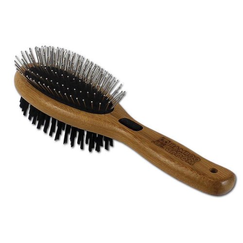 Bamboo groom oval bristle brush small medium pets