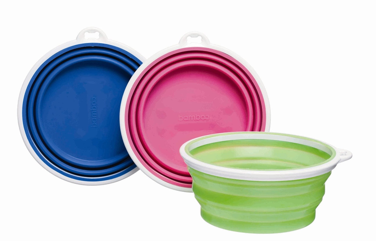 Bamboo Silicone Pop - Up Travel Bowl; Colors Vary; 6" x 8" x 3"