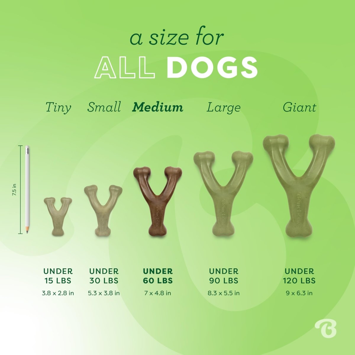 Benebone Wishbone Durable Dog Chew Toy for Aggressive Chewers, Real Bacon, Made in USA, Medium - 854111004002