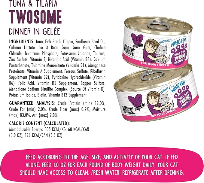 Best feline friends minced tuna and tilapia canned cat food
