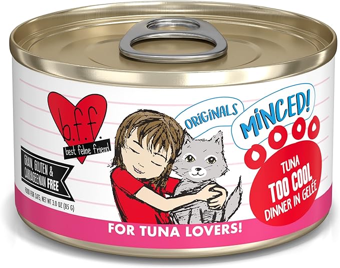 BFF originals minced tuna too cool wet canned cat food 3oz
