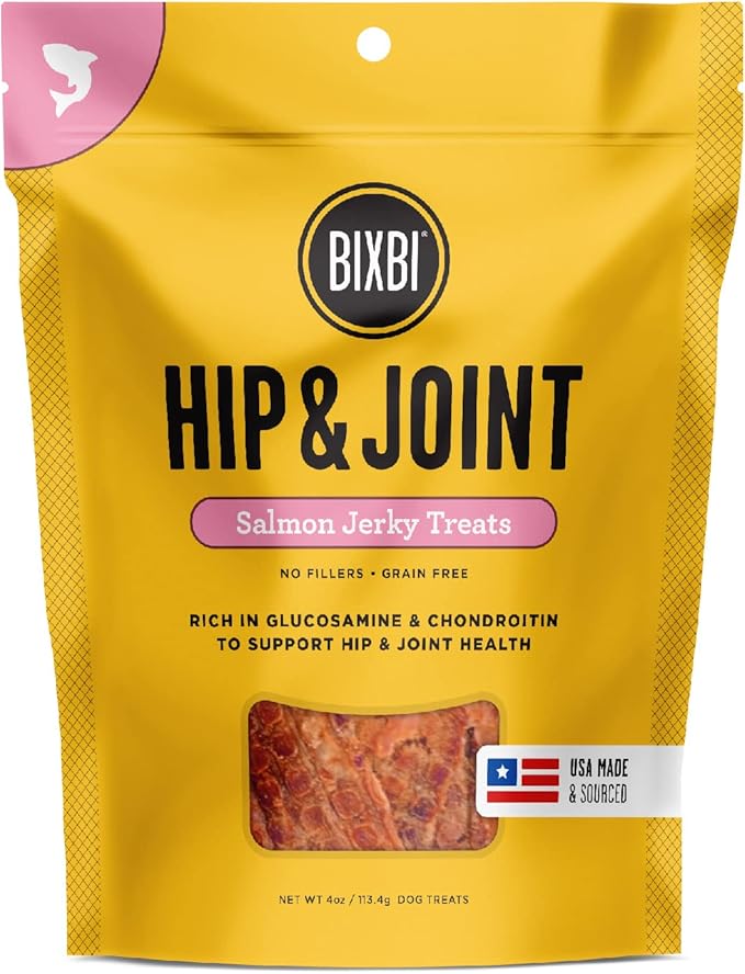 Bixbi hip and joint salmon jerky treats 4oz