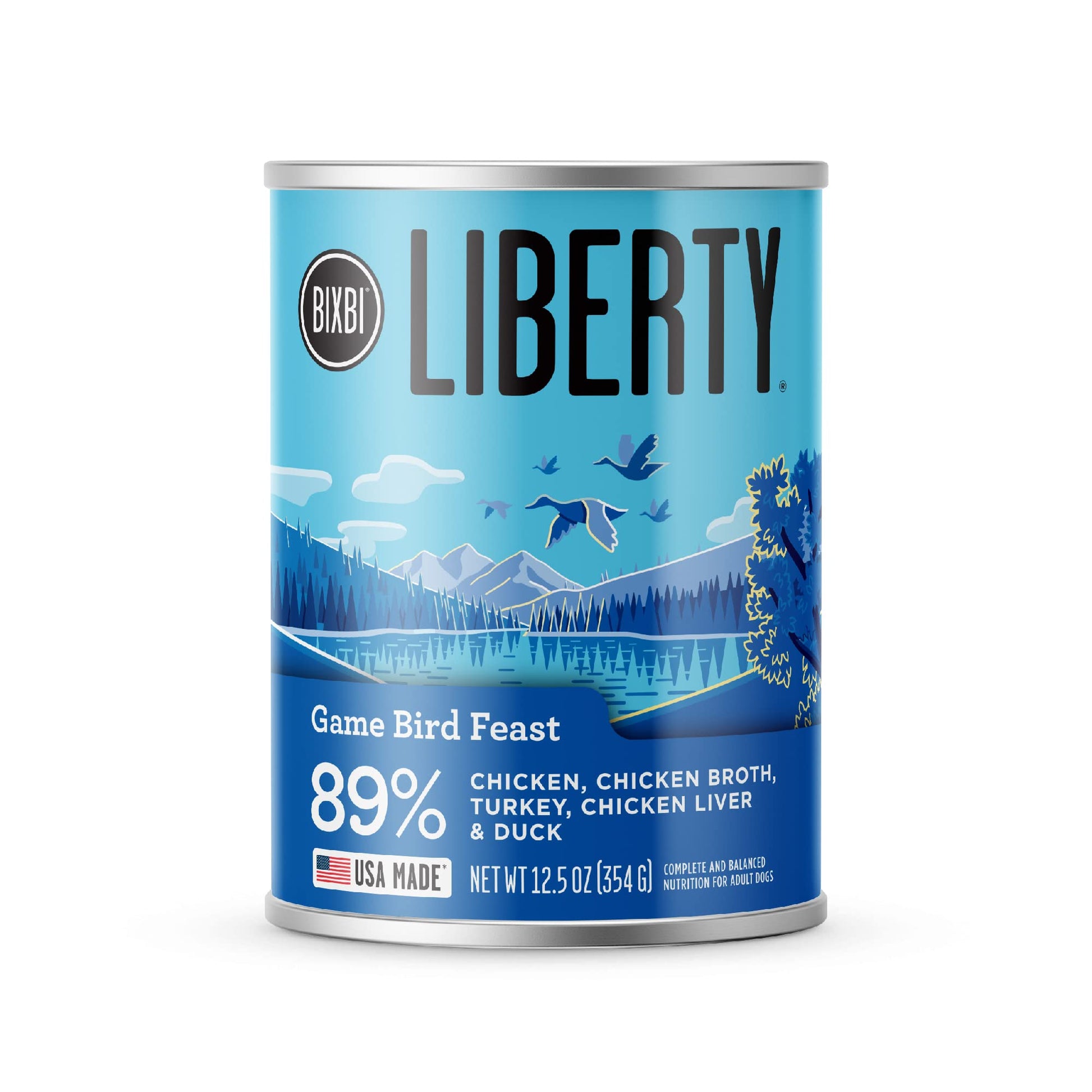 BIXBI Liberty Grain - Free Canned Wet Dog Food, Game Bird Feast Recipe, 12.5 oz. Cans (Pack of 12)