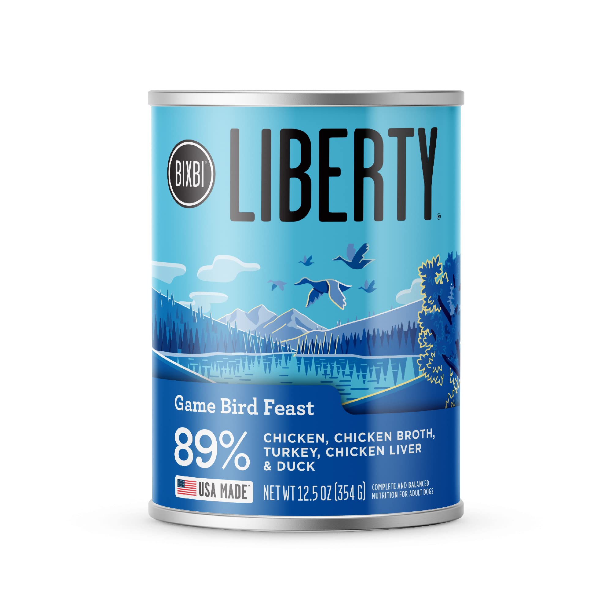 BIXBI Liberty Grain - Free Canned Wet Dog Food, Game Bird Feast Recipe, 12.5 oz. Cans (Pack of 12)