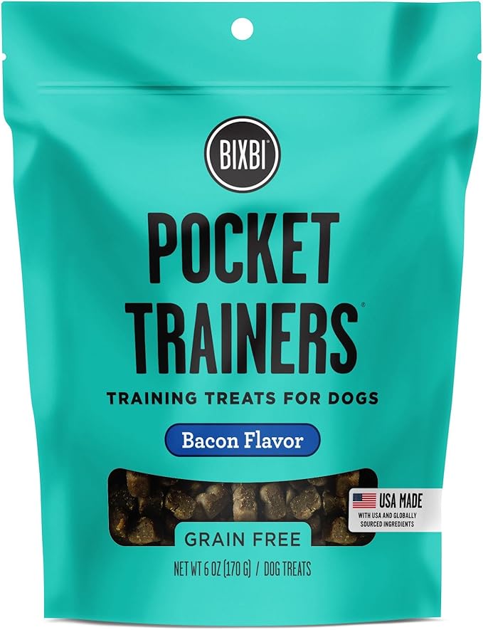 Bixbi Pocket Trainers Bacon Grain Free 6oz soft dog treats