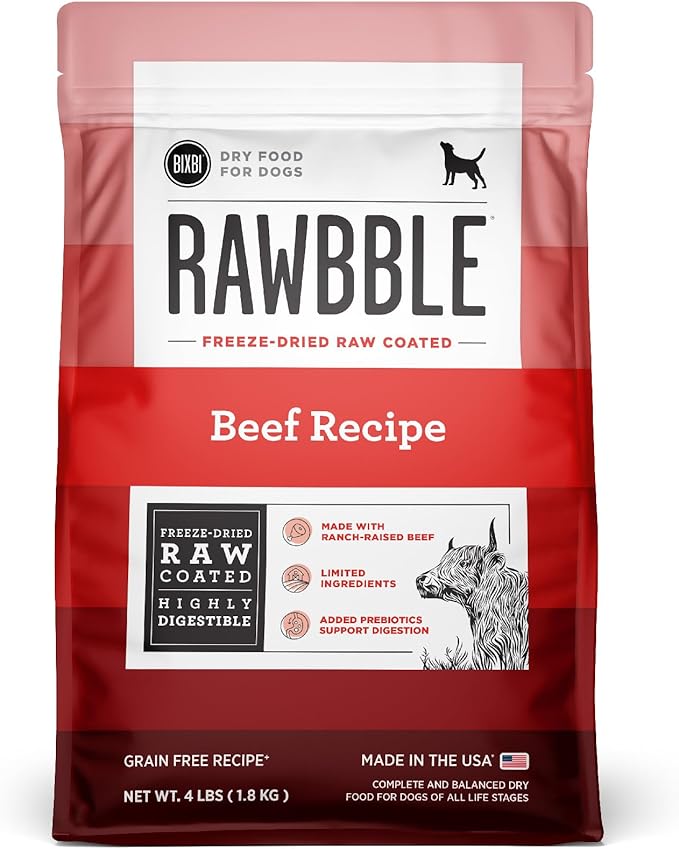 Bixbi rawbble beef recipe dry food for dogs 4lbs