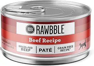 Bixbi rawbble beef recipe pate grain free grass fed beef 2.75oz canned cat food