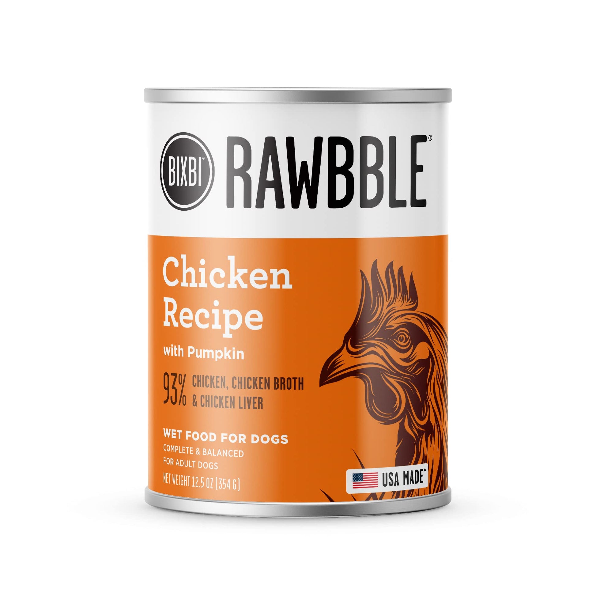 BIXBI Rawbble Grain - Free Canned Wet Dog Food, Chicken Recipe, 12.5 oz. Cans (Pack of 12)