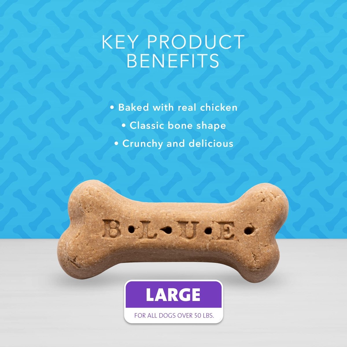 Blue Buffalo Bones Natural Crunchy Dog Treats, Large Dog Biscuits, Chicken 16 - oz bag - 840243141876