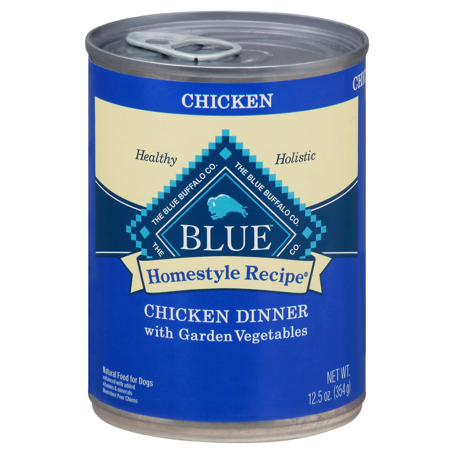 Blue Buffalo Homestyle Recipe Adult Wet Dog Food, Made with Natural Ingredients, Chicken Dinner with Garden Vegetables, 12.5 - oz. Can