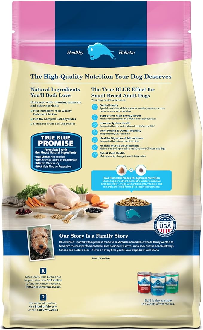Blue buffalo small breed adult chicken brown rice 5lb