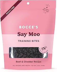Bocce's Bakery Say Moo Beef & Cheddar Training Bites Dog Treats, 6 - oz bag