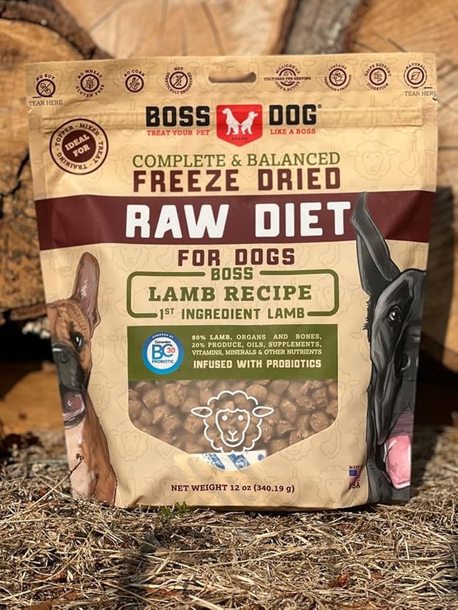 Boss Dog Complete & Balanced Raw Diet Lamb Recipe Freeze - Dried Dog Food, 12 - oz bag