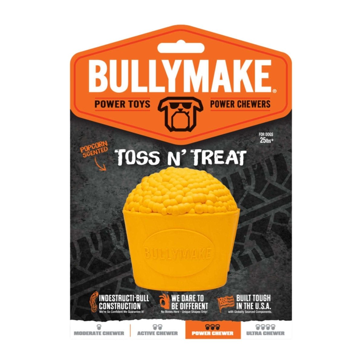 BullyMake Toss n' Treat Flavored Dog Chew Toy Popcorn, Butter, 1ea/One Size - 669125001608