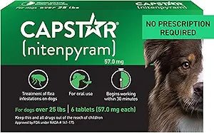 Capstar Flea Tablets for Dogs over 25 lbs., Count of 6