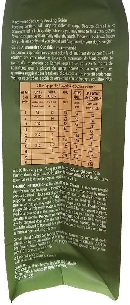 Carna 4 dog food quick baked air dried whole food nuggets, duck liver eggs sprouted seeds